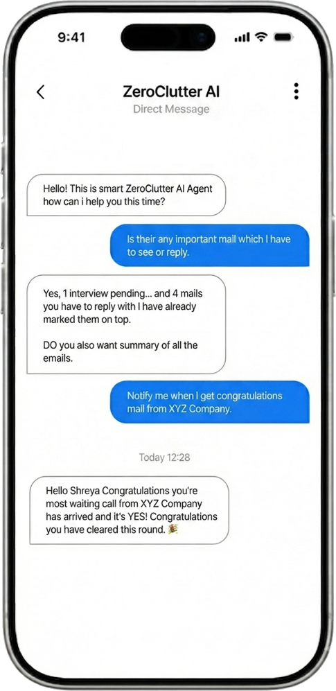 ZeroClutter AI Chat Preview